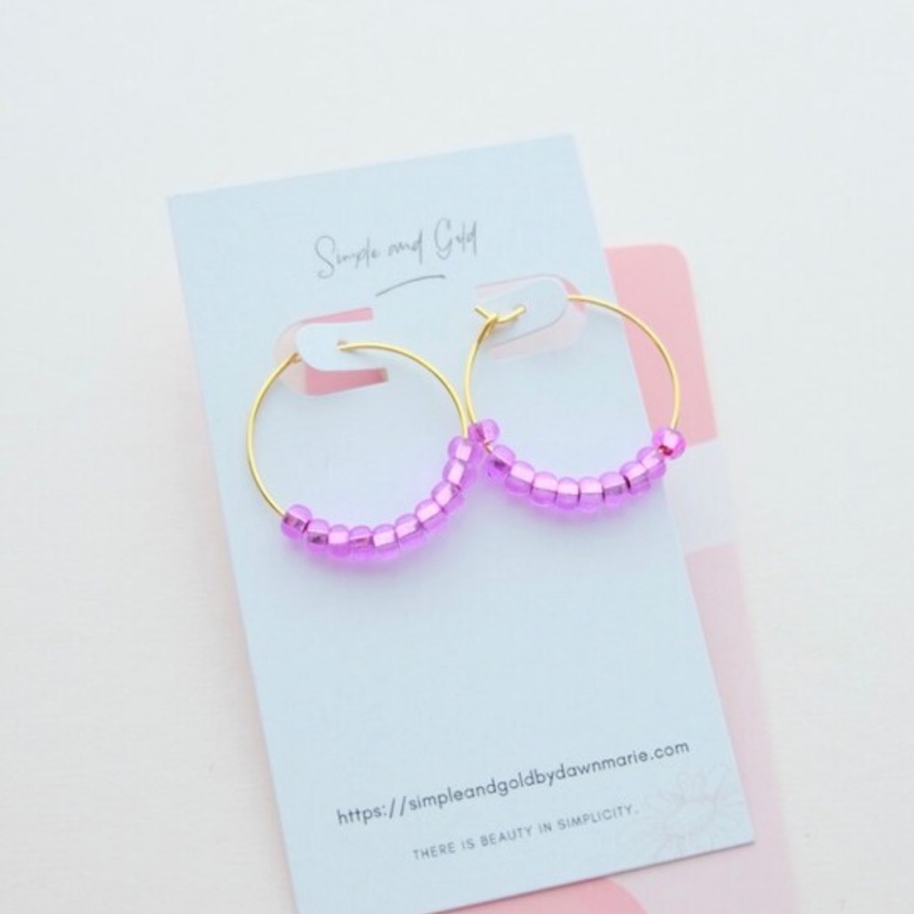 Beaded Hoop Earrings